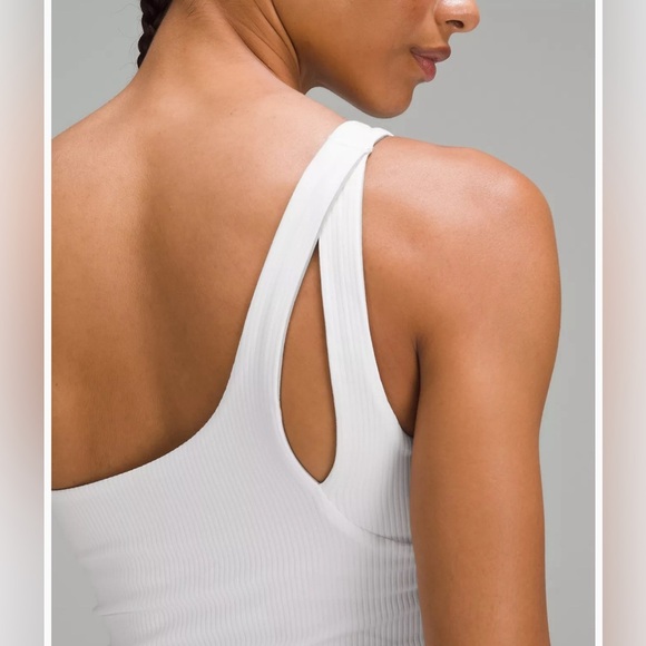 NWT Lululemon Ribbed Nulu Asymmetrical Yoga Tank Top Size 6 White - Picture 6 of 12